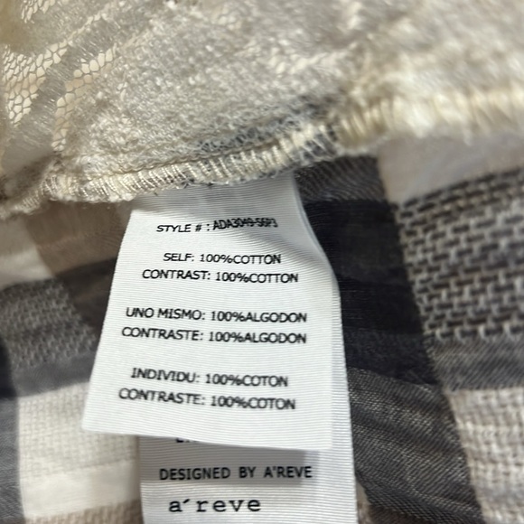 a’ reve Taupe Plaid Midi-Tunic with lace NWT - Picture 7 of 8